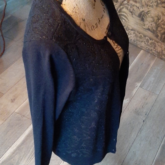 Simply Vera Wang NEW sparkle pattern sweater L - Picture 6 of 8
